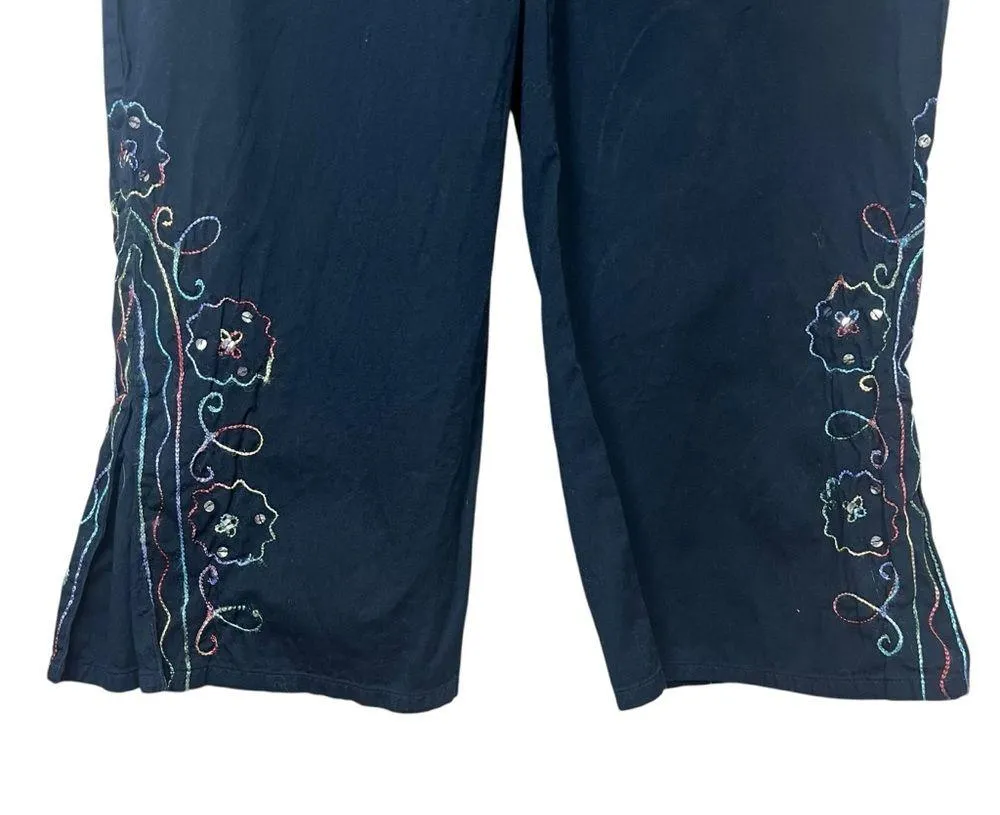 Original Anthony Black Sequin Pants Art to Wear Wide Leg Boxy Sequin Size Small - Image 3