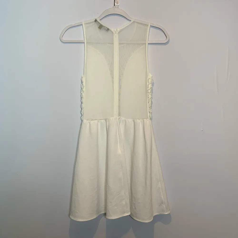 For Love and Lemons White Lulu Dress Daisy Appliqué  Floral Mesh - Image 7