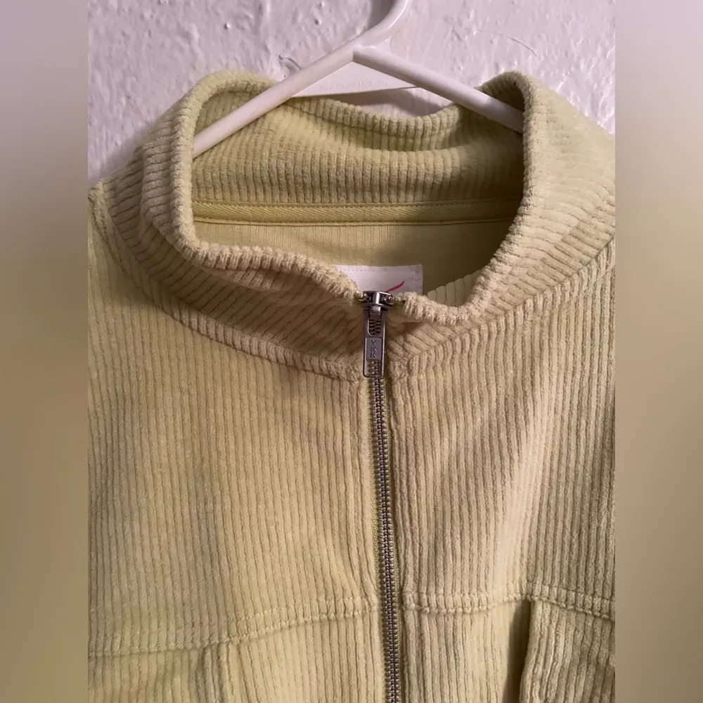 Aerie Groove On Velour Jacket Lemon Lime Ribbed Crop Soft Full Zip; size XXL - Image 3