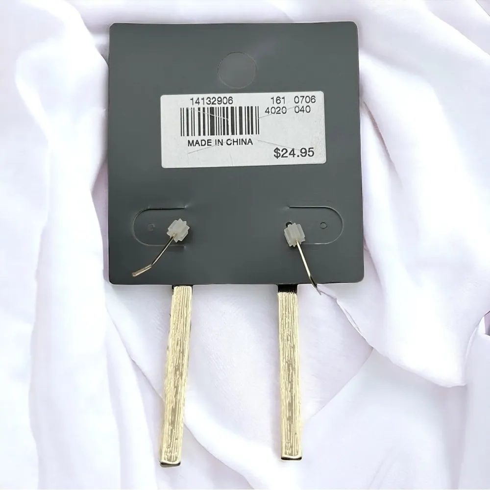 The Limited Gold Tone Rhinestone Dangle Bar Earrings  NWT - Image 2