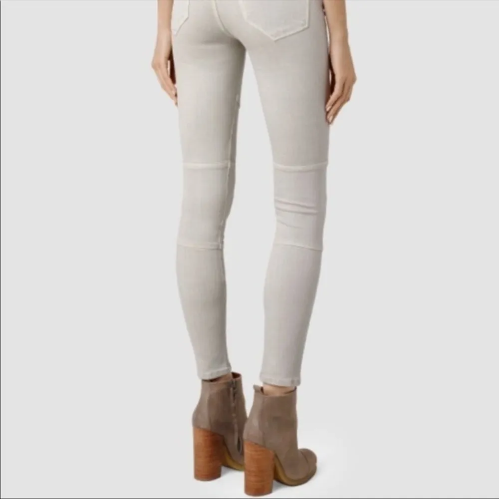 ALLSAINTS Lakote Leather ankle Boots Taupe Stucked Chunky Heel Size US 6.5 EU 37 - Image 13