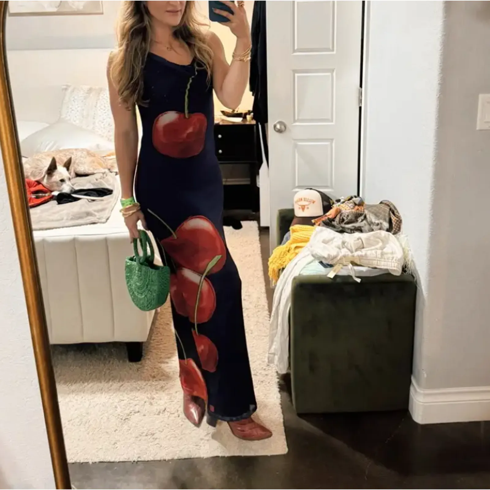 World Purple Cherry Mesh Maxi Dress XL Sleeveless Vacation Designer $400 - Image 9