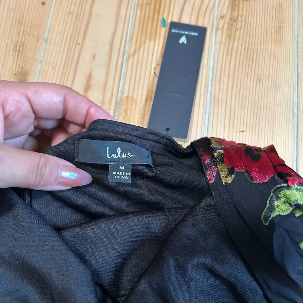 NWT Lulus So Elevated Black Floral Jacquard Tie - Image 10