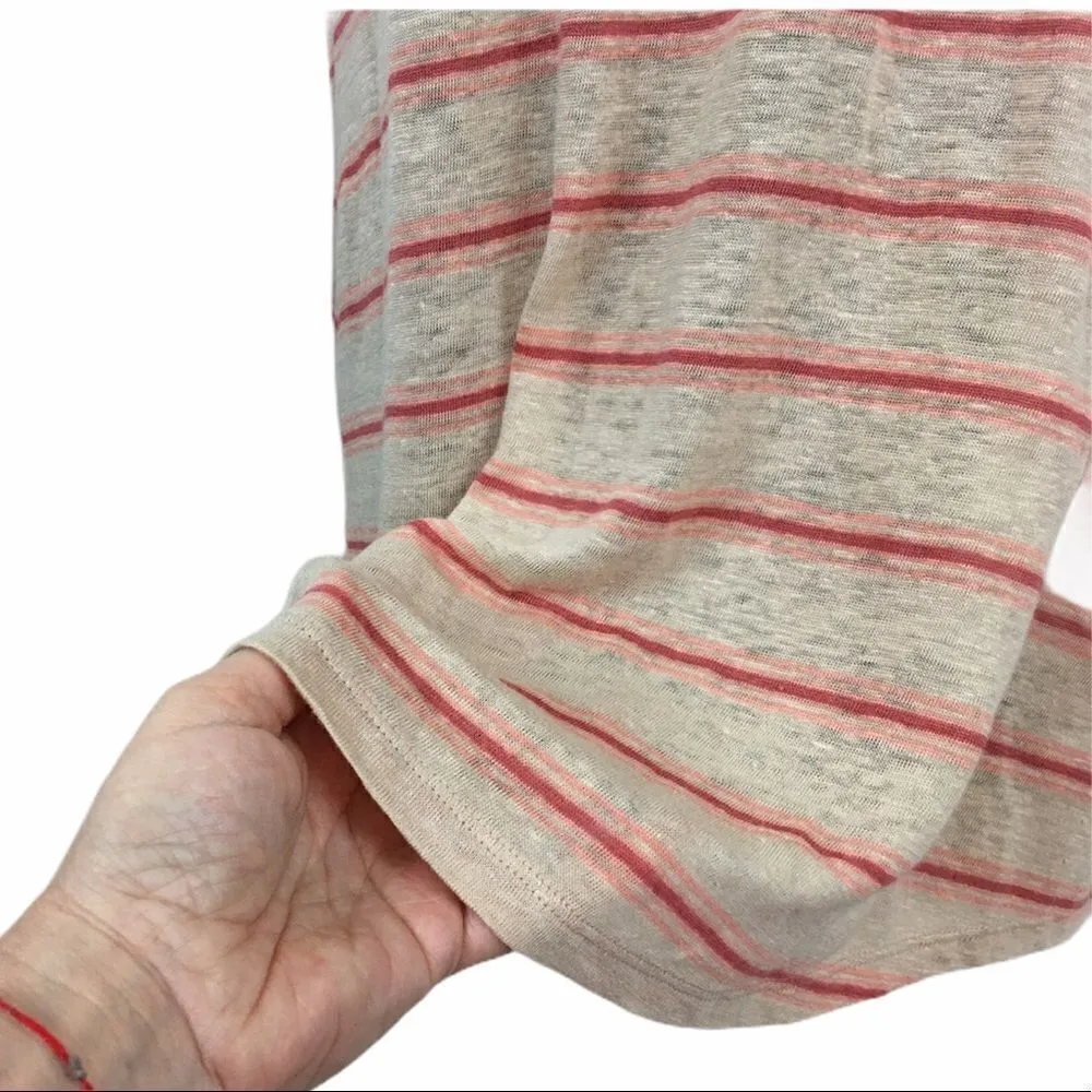 Joie Twist T-Back Linen Striped Top Size Large - Image 4