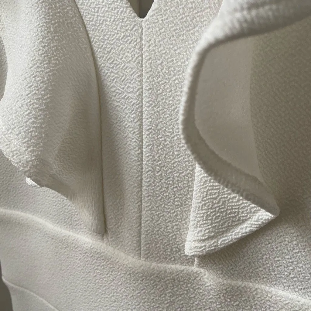 NWT Almost Famous White Crepe Ruffle Jumpsuit M L - Image 5