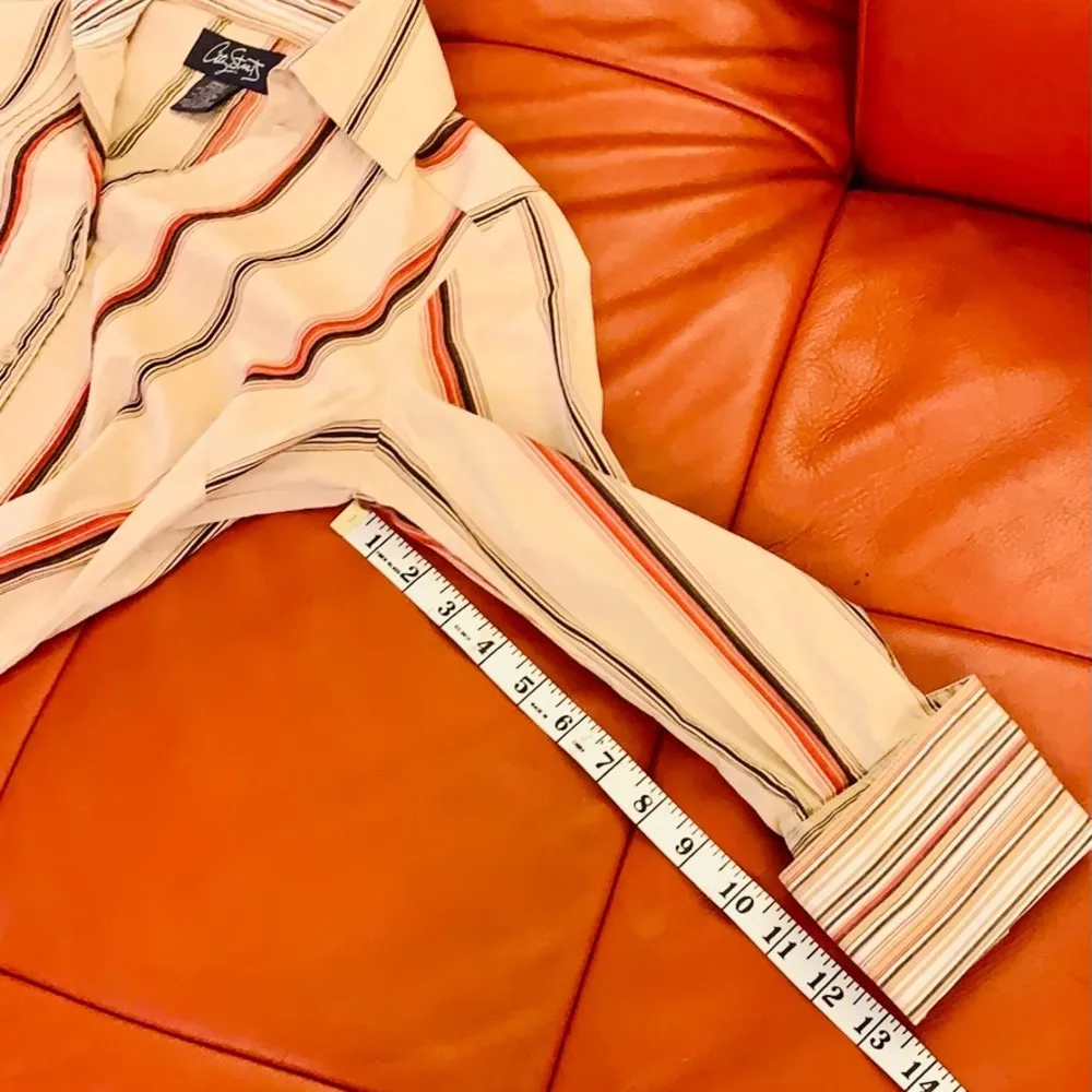 City Streets striped button down cotton shirt. EUC - Image 11