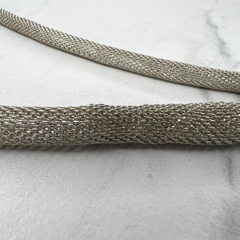 Chicos Silver Tone Double Strand Metal Mesh Long Layering Necklace 44" ✨ - Image 11