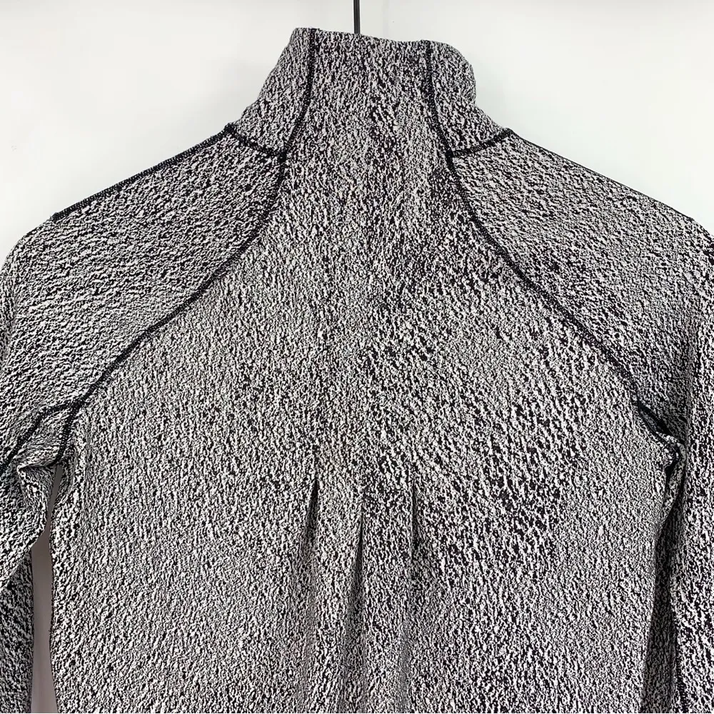 LULULEMON Rush Hour 1/2 Zip Running Luon Spray Jacquard White Black 4 - Image 5