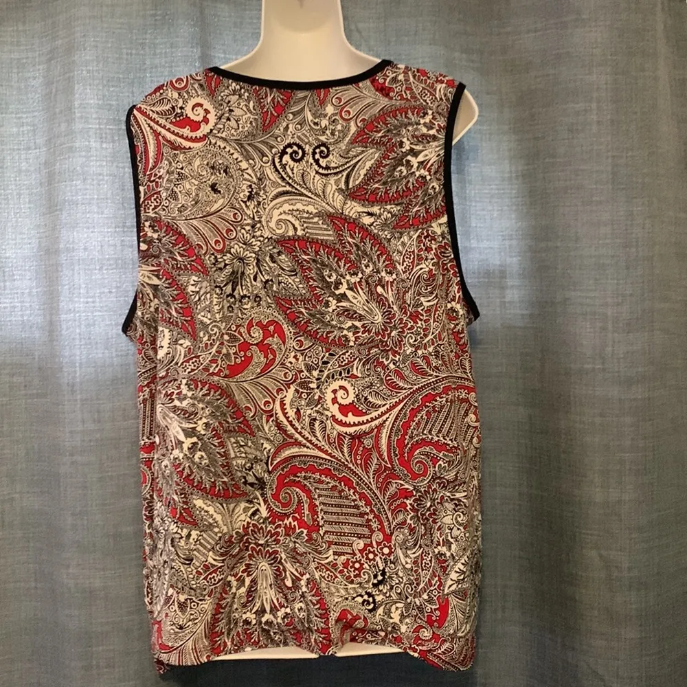 Ladies Size XXL Top by Liz Claiborne Career back & red Tank style Blouse - Image 3