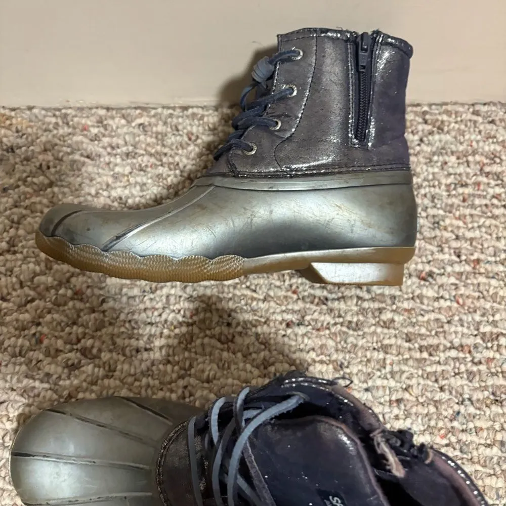 Sperry Saltwater Duck Rain Boot Metallic Gray Blue- Size 6 (Girls, Women’s) - Image 9
