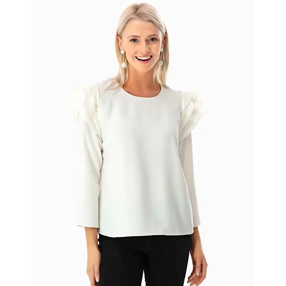 Amanda Uprichard Margaret Ruffle Top - Image 2