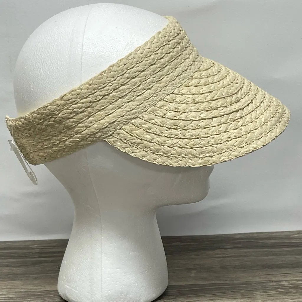 Old Navy Tan Straw Hat Classic‎ Summer Accessory - Image 3