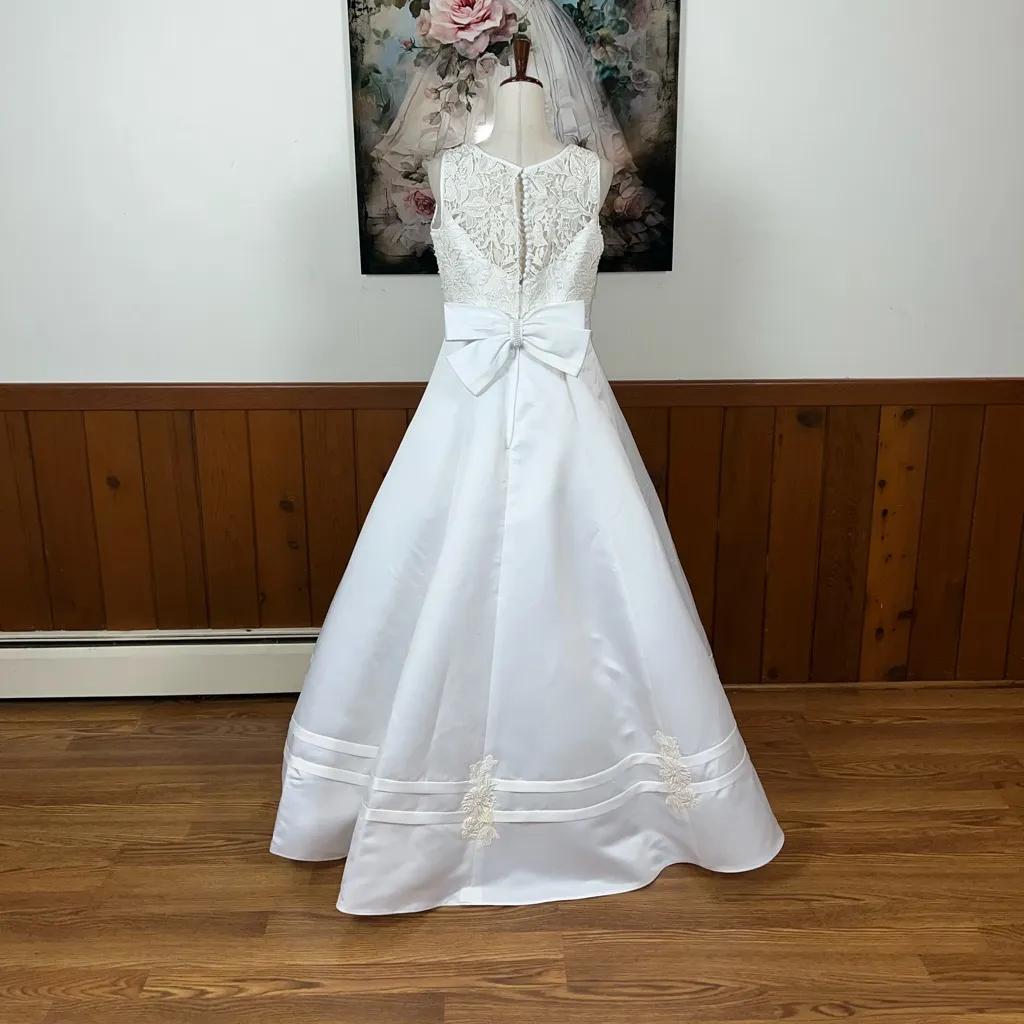 Fabulous Vintage 90s Lady Eleanor Wedding Gown & Veil! White Size 14 - Image 9