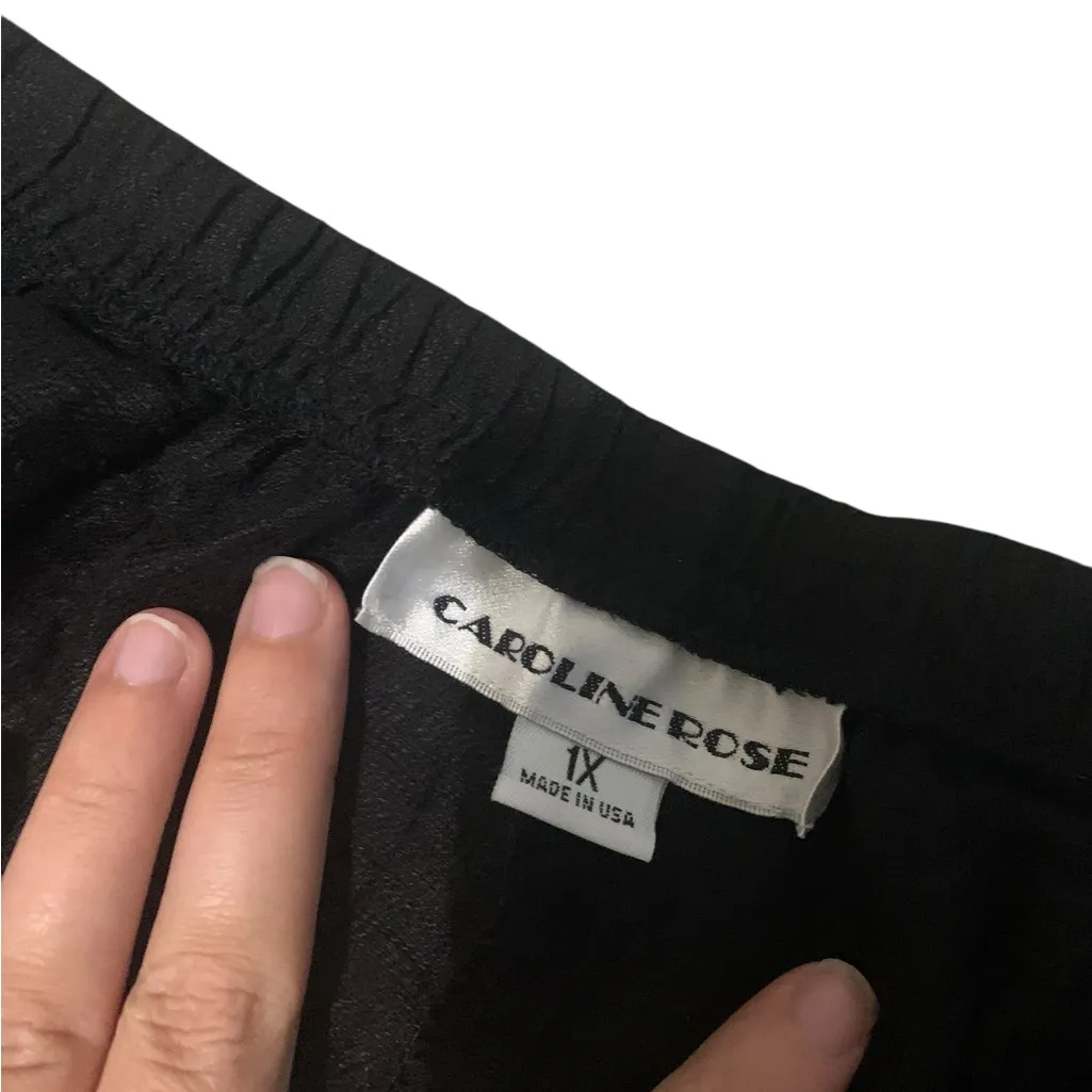 Caroline Rose black linen pull on pants size 1X - Image 4