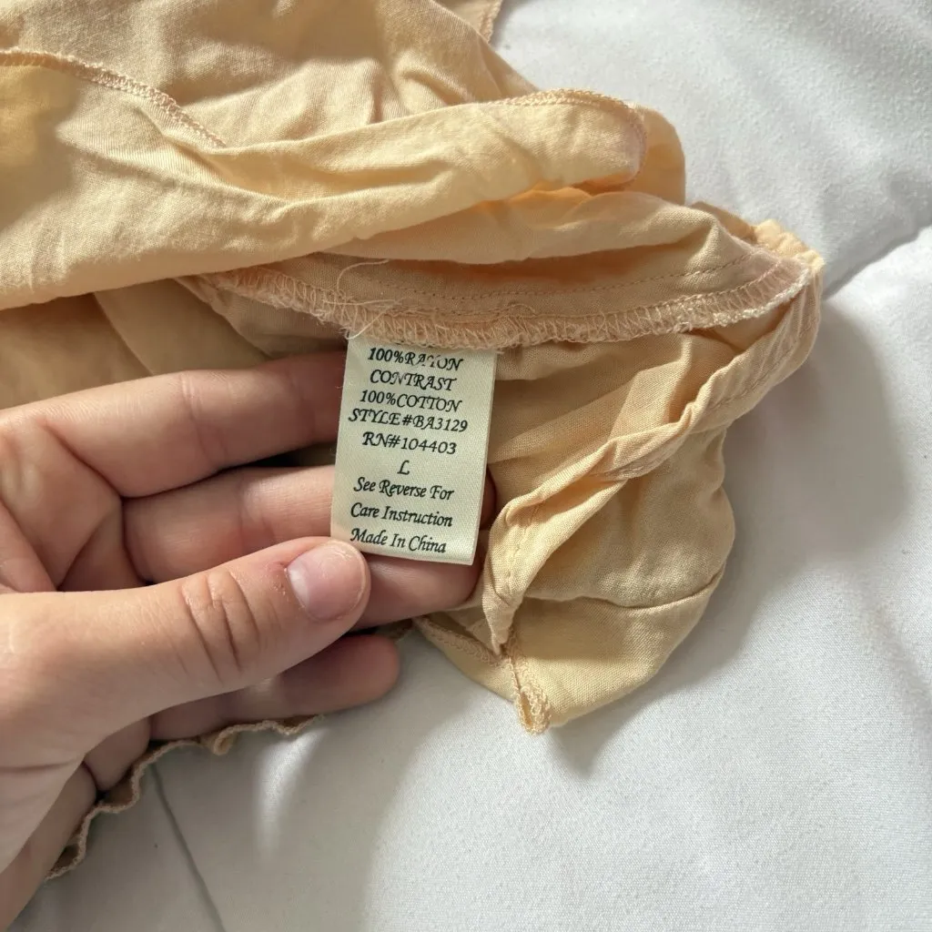 Altard State Mini Dress Boho Cottage Coastal Floral Tiered Womens Large Coral - Image 3