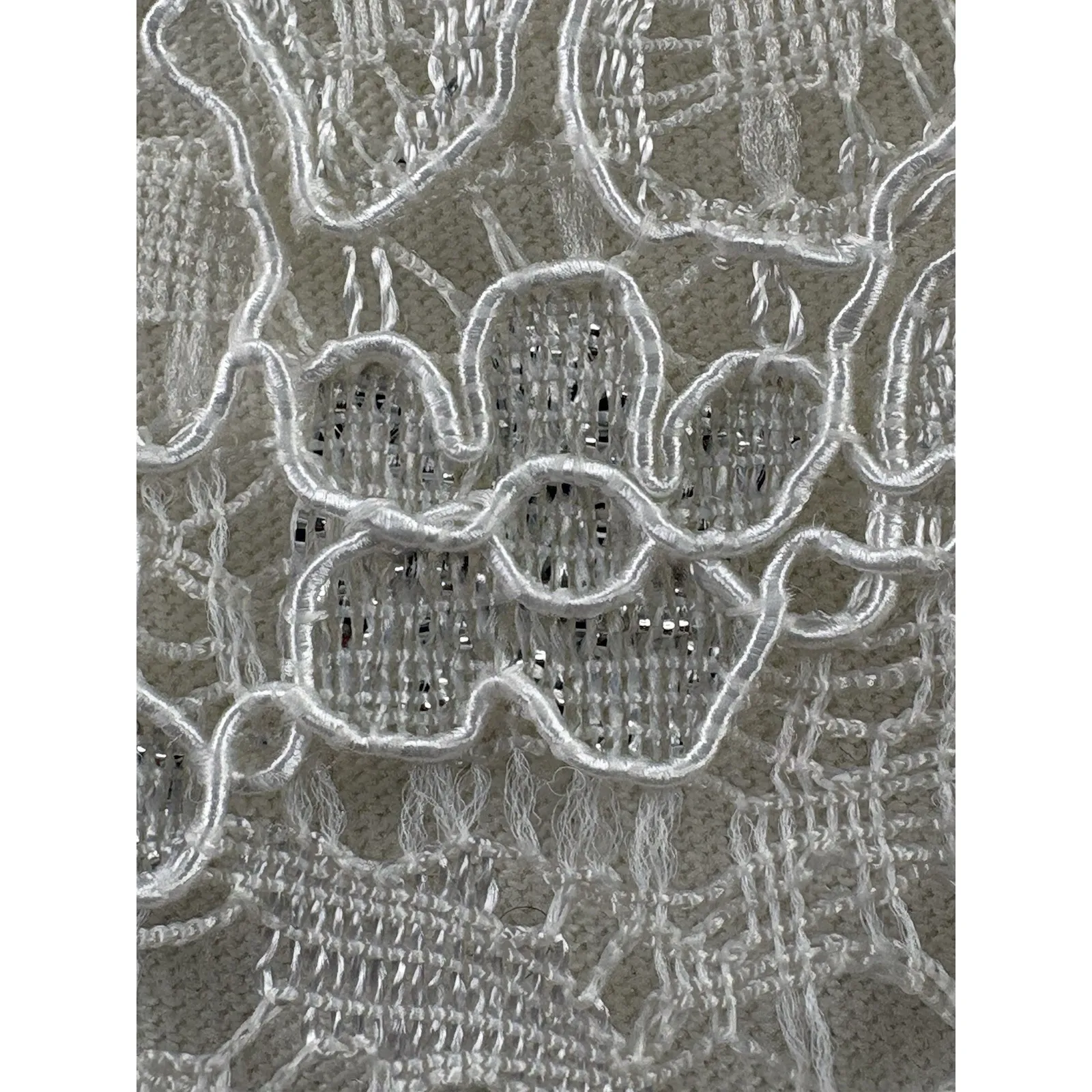 Cold water Creek White Lace Overlay Top 2X Plus Size Lined Short Sleeve - Image 3