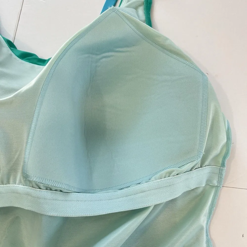 Lands End Green Tummy Control Swim Dress Skirt One Piece‎ Swimsuit Size 26W - Image 7