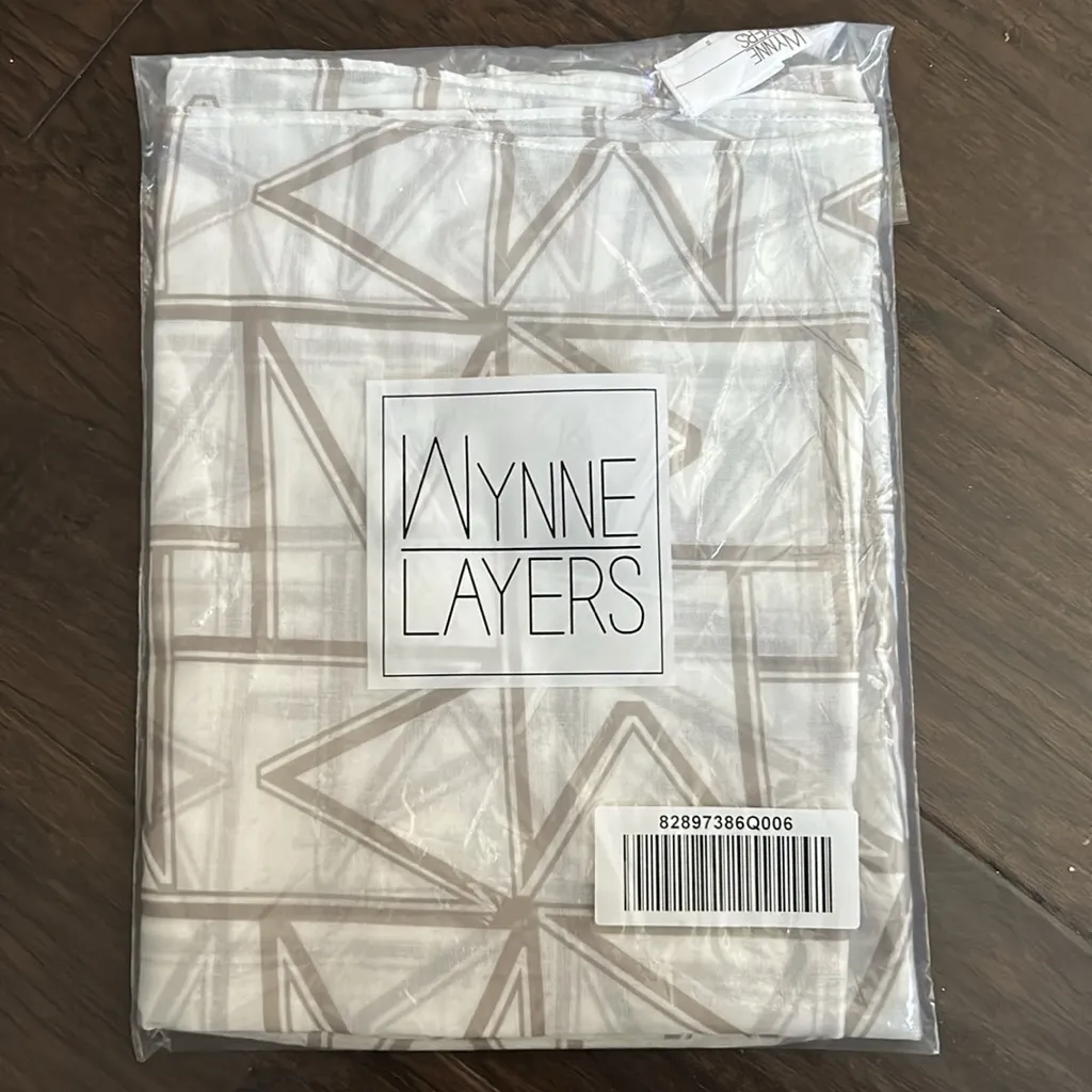 WynneLayers geometric Print Scarf Lightweight Polyester olive khaki cream Tan - Image 2