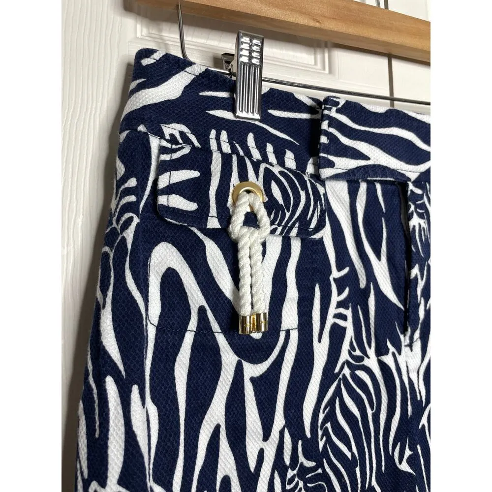 Lilly Pulitzer Zebra Navy White Mini Skirt Size 4 Cotton - Image 2