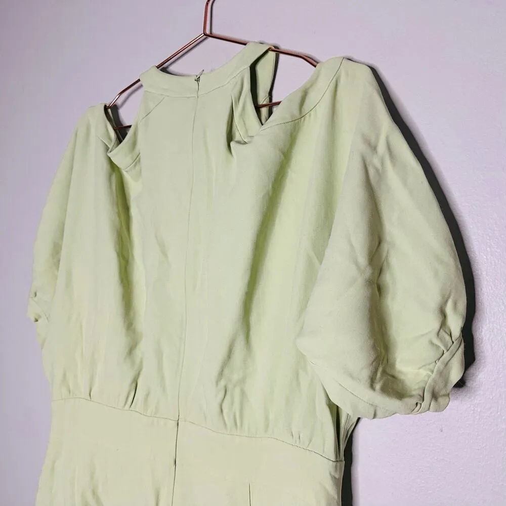 GENNY Women's Mint Sherbert Color Cold Shoulder Puff Sleeve Midi Dress Size 14 - Image 6