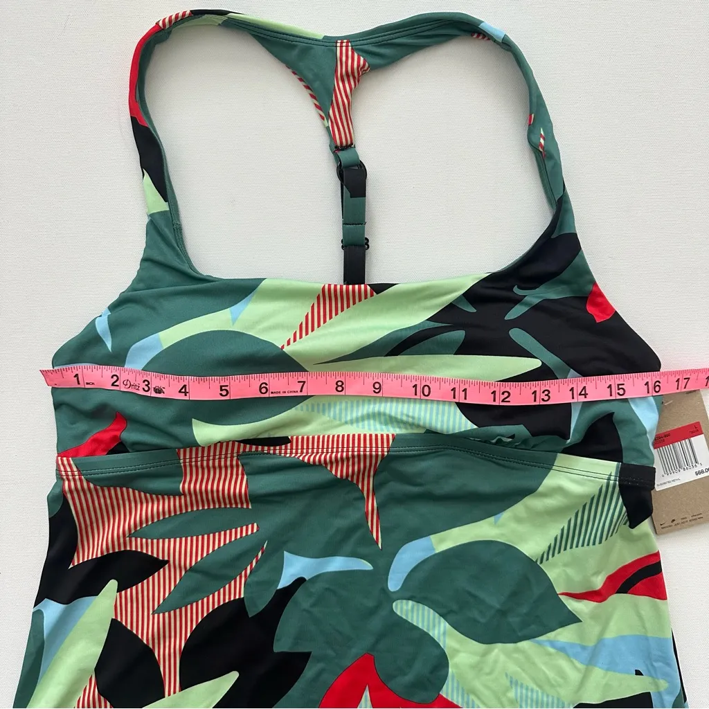 Nike Floral Jungle Square Neck Swim Tankini Size L - Image 8