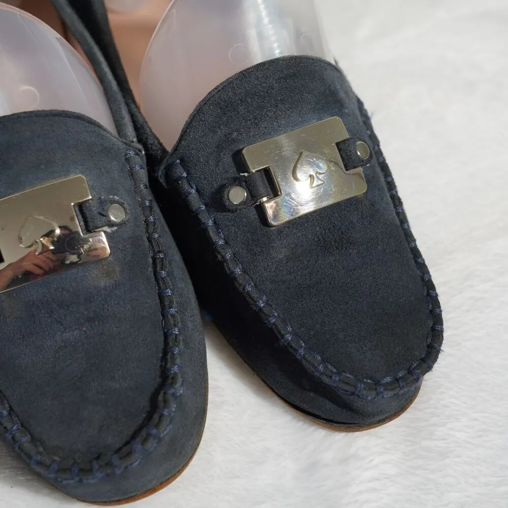 Kate Spade Blue Suede Carmen Loafers Flats‎ women size 6B - Image 7