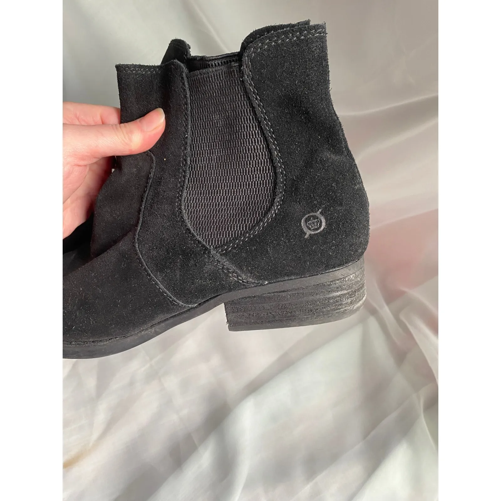 BORN Suede Chelsea Black Ankle Boots 9.5 Boho Western Heritage Capsule Cowgirl - Image 3
