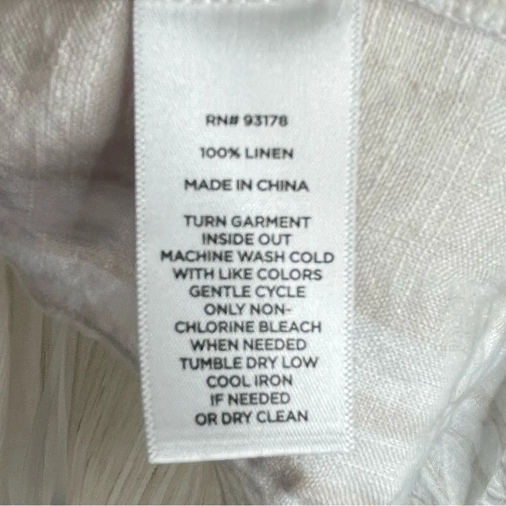 MAGASCHONI Linen Lagenlook White and Tan Stripe Oversized Tunic with Pockets M - Image 11