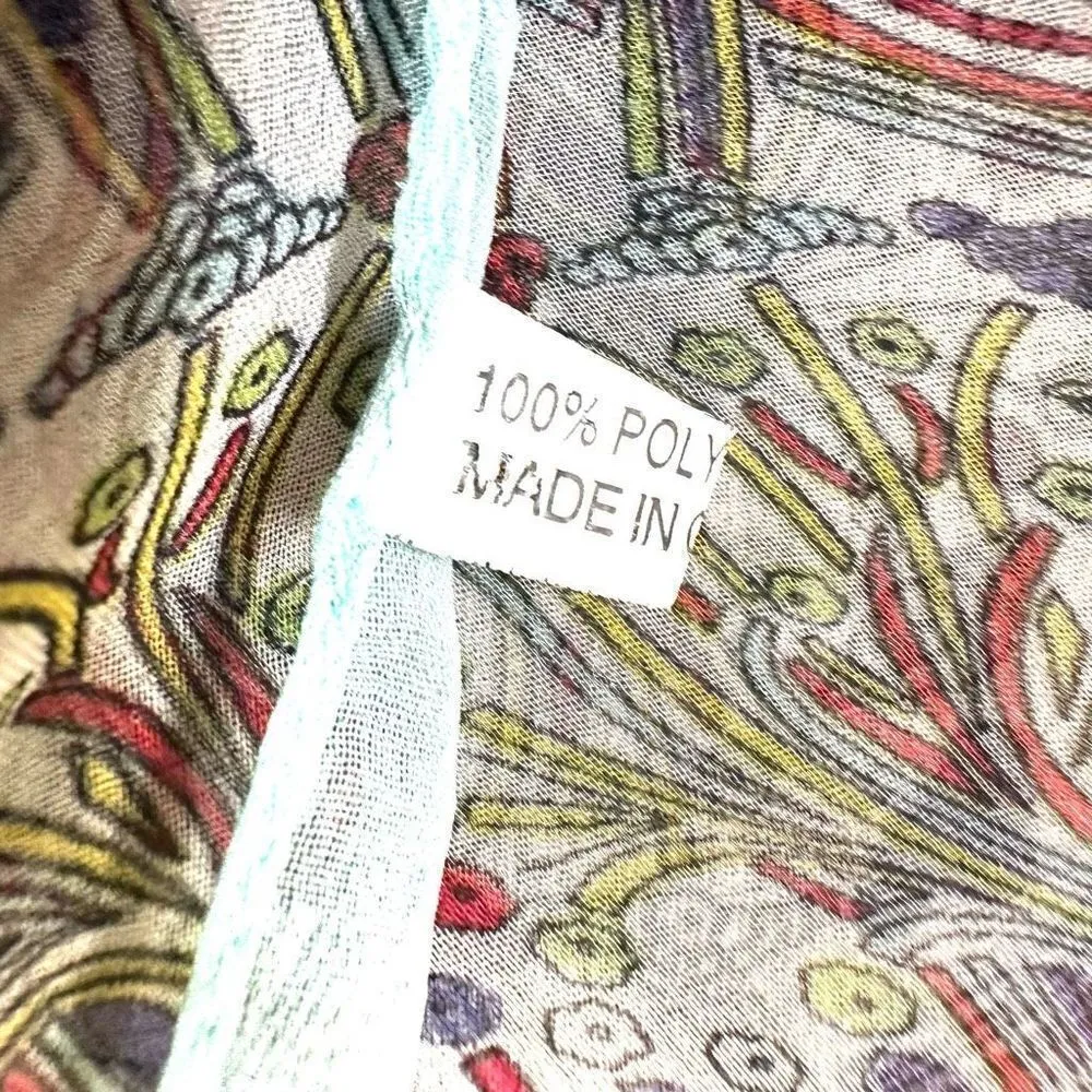 Yellow and blue pattern scarf - Image 7