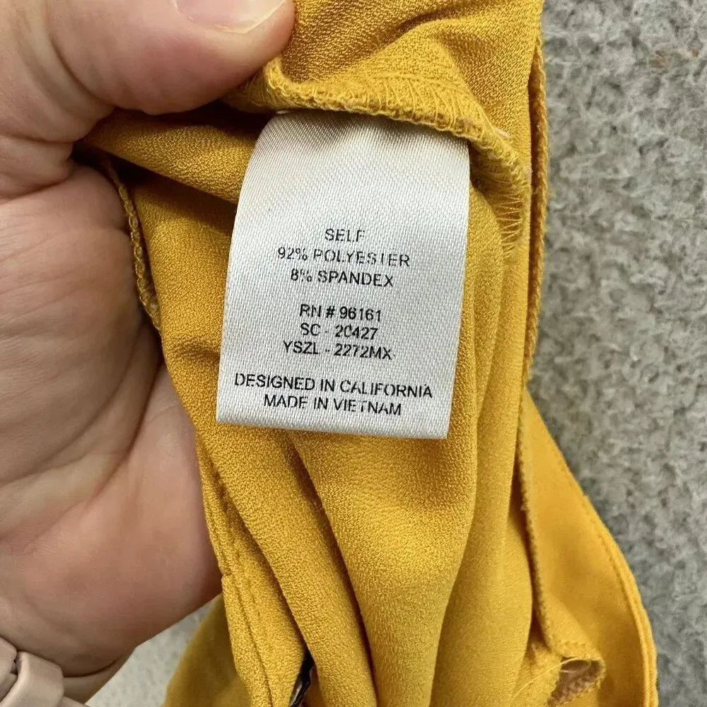 Gypsies & moondust wide leg pants womens large yellow high rise belted boho glam - Image 8