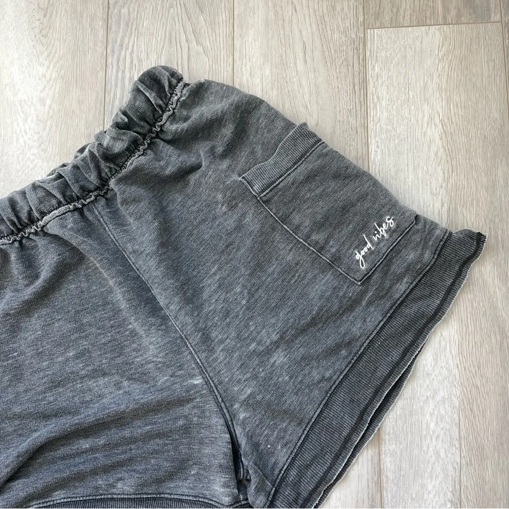 Free People Cozy Girl Good Vibes Shorts Gray (small) loungewear comfy sleep - Image 2