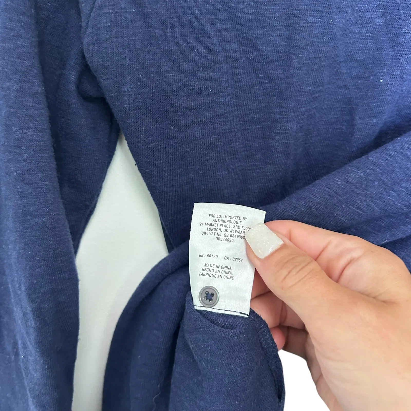 Anthropologie Akemi + Kin Blue Butterfly Linen Blend Top Sz XS - Image 4