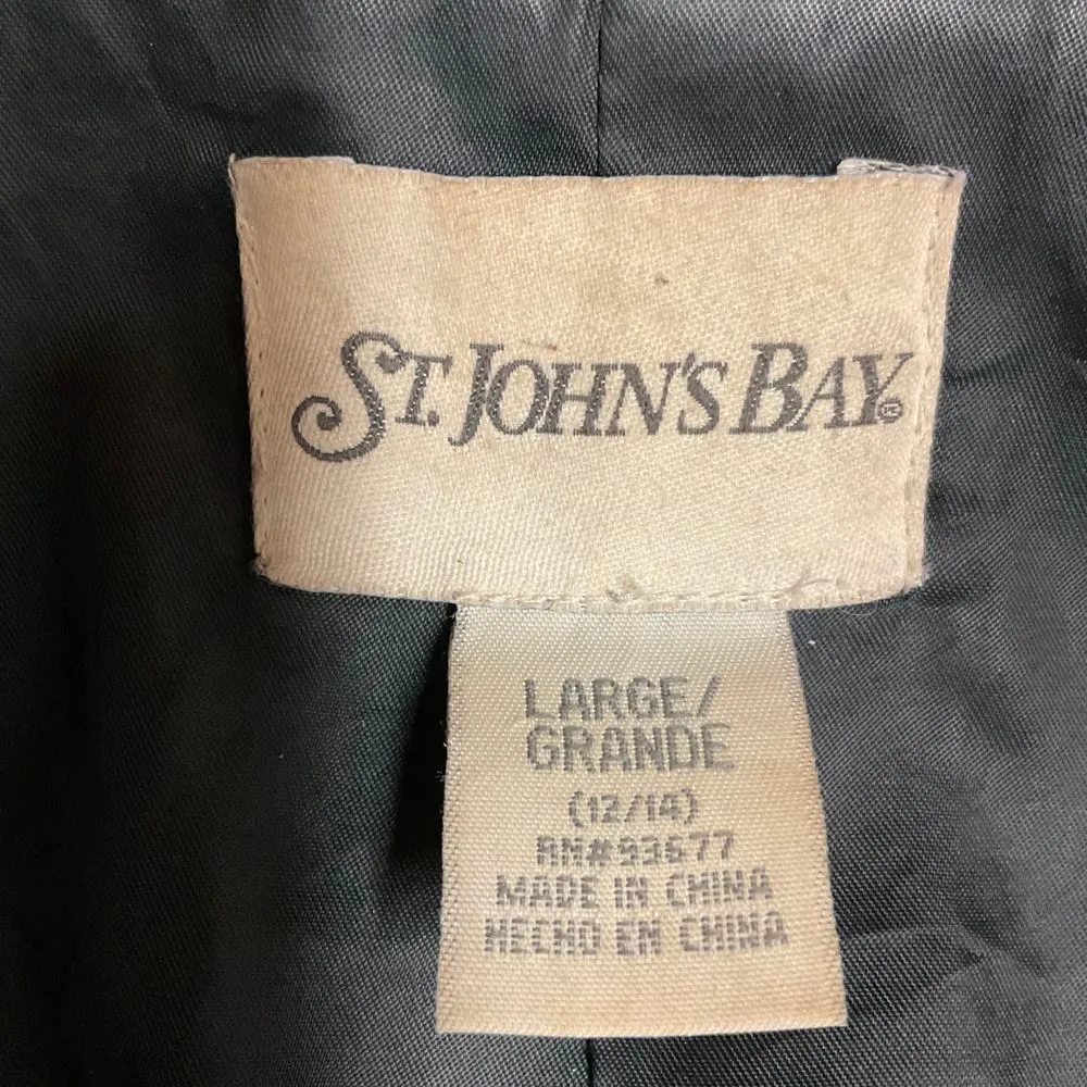 St. John's Bay Women's Wool Cashmere Double‎ Breasted Pea Coat Black Size Large - Image 10