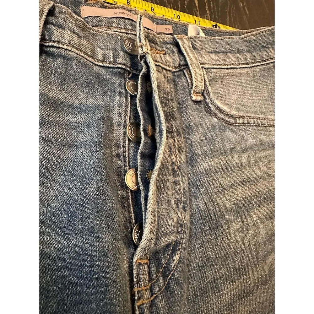 Hudson Faye Hrm Women's Wide-Leg Distressed Jeans Medium Blue Size M - Image 5