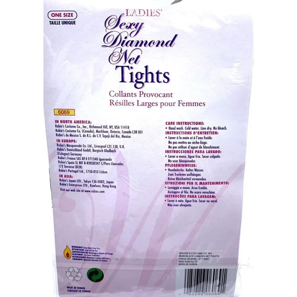 Womens Sexy Diamond Knit Fishnet Tights Black Costume Cosplay Pantyhose Stocking - Image 6