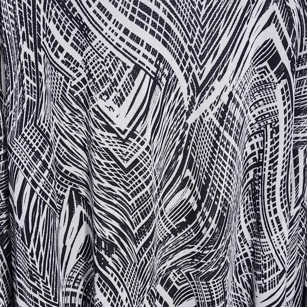 Catherines Black and White Print Mesh Asymmetrical Tunic Size 2X - Image 5