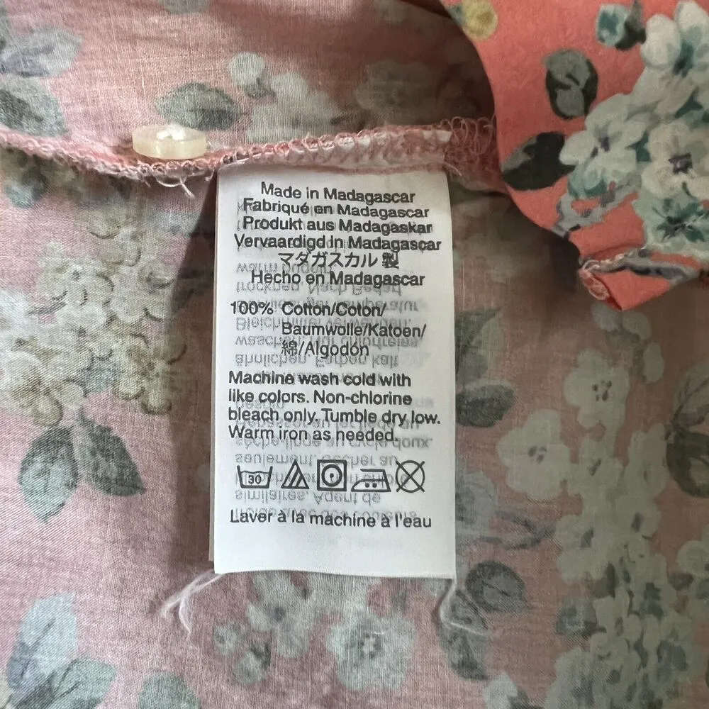 J. Crew Shirt Women 0 Pink White Floral Flowers Josephine Liberty Fabrics Preppy - Image 7