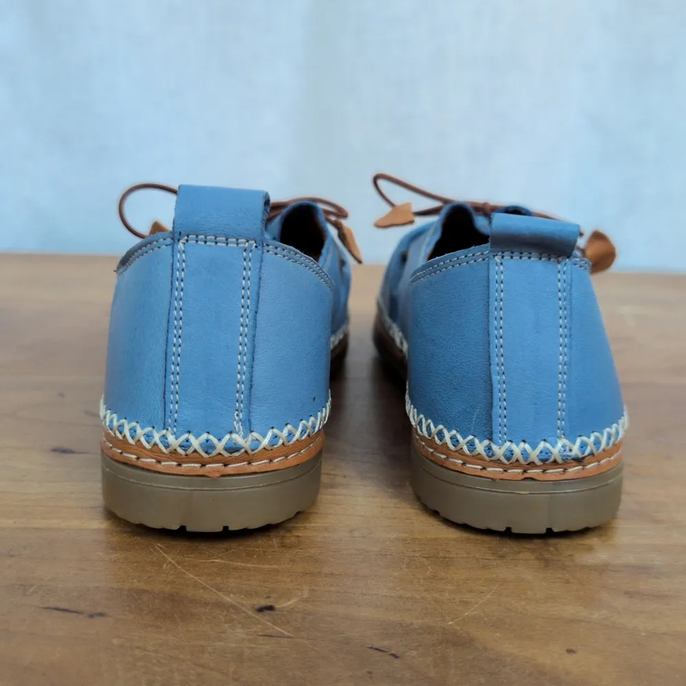 Spring Step Women's Berna Blue Leather Loafer Size 39 - Image 6