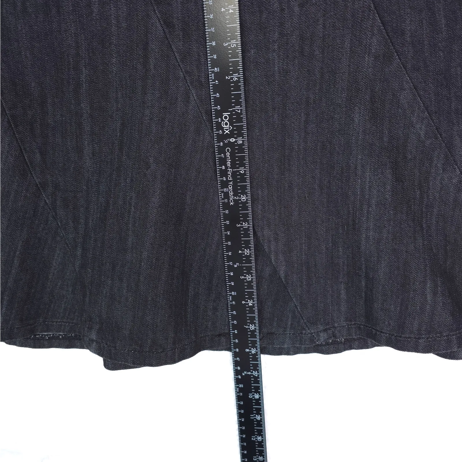 Cato Woman Shirt Womens 16W Black Denim A Line Dark Wash Cotton Blend Stretch - Image 7