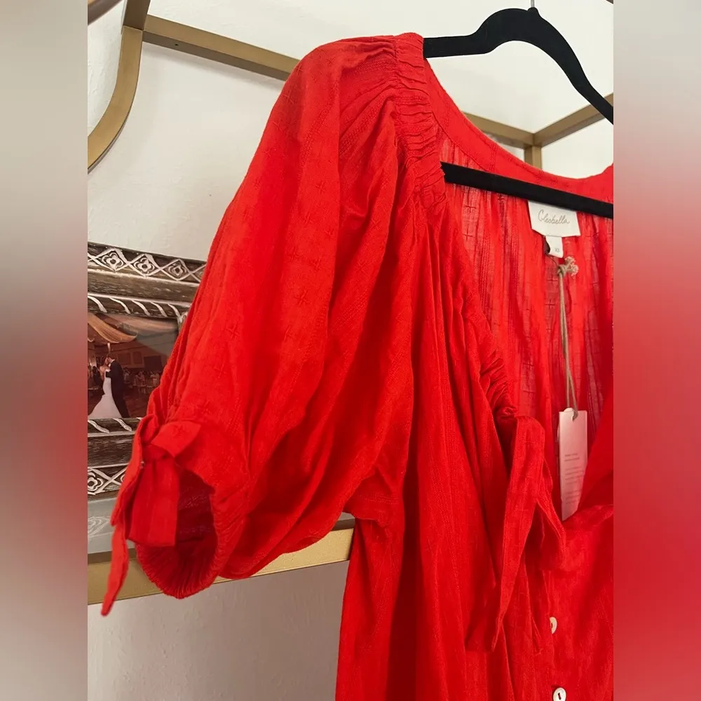 NWT Cleobella Emmaline Mini dress size xs medium cherry red - Image 10