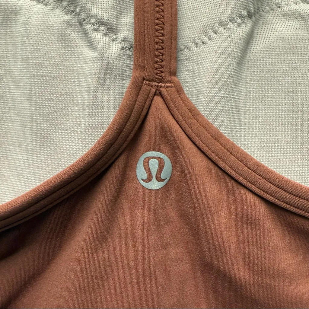 NWT Lululemon Flow Y Wrap-Front High-Neck Bra Light Support, B/C Cup, Brown | 8 - Image 4
