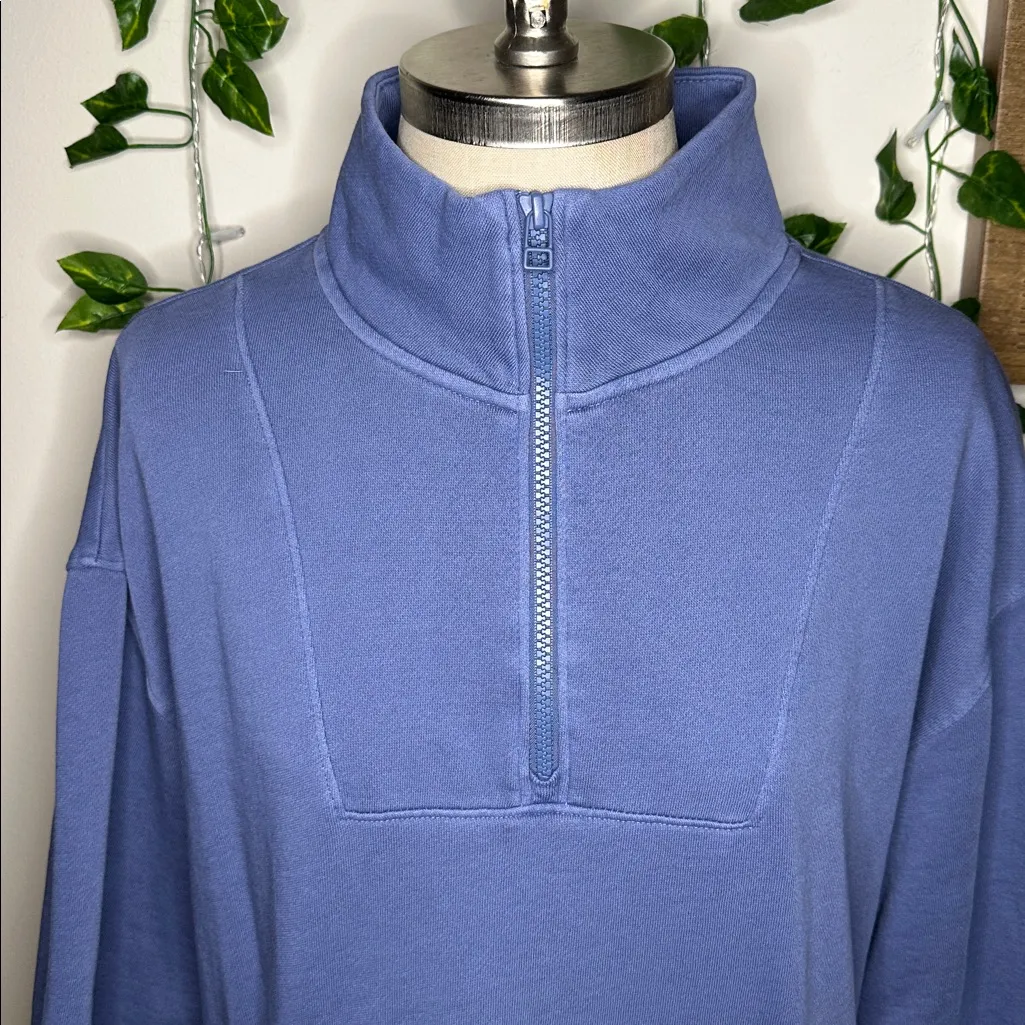 Old Navy Blue Quarter Zip Crewneck Front Pocket - Image 2