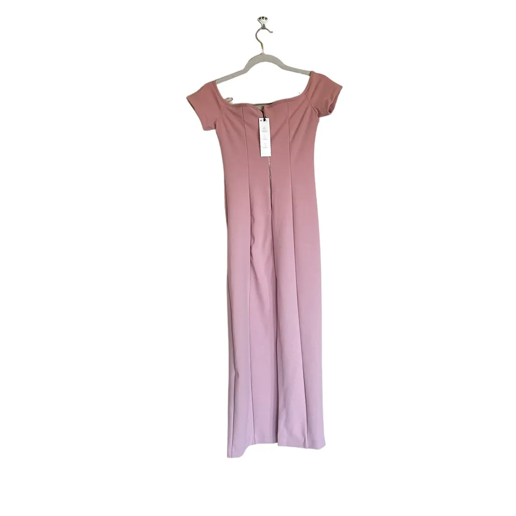 NWT  ZARA TOPSTITCHED MIDI DRESS PALE PINK BLOGGERS FAV - Image 11