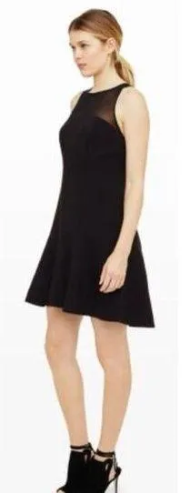 Club Monaco Lorna sheer sleeveless trumpet black dress size 2 - Image 2