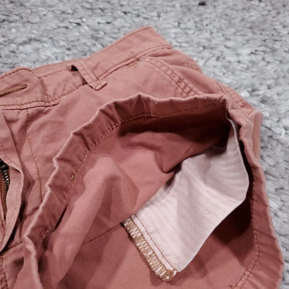 Abercrombie Low Rise Y2K Style Chino Shorts Pink Stretch Shortie Size 25 - Image 5