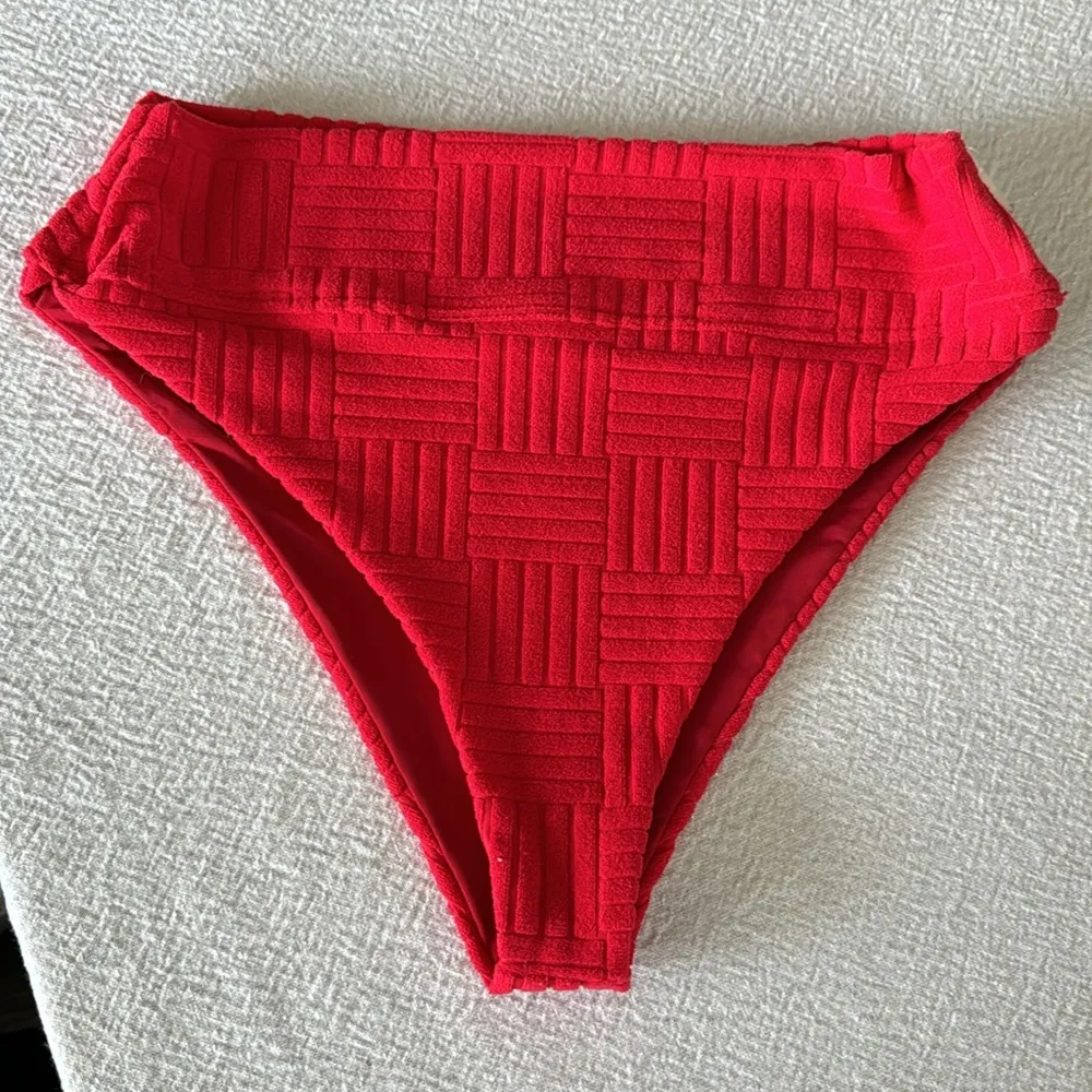 Beach Riot Highway High Waist French Terry Bikini Bottom, Red, Size X-Large, $88 - Image 7