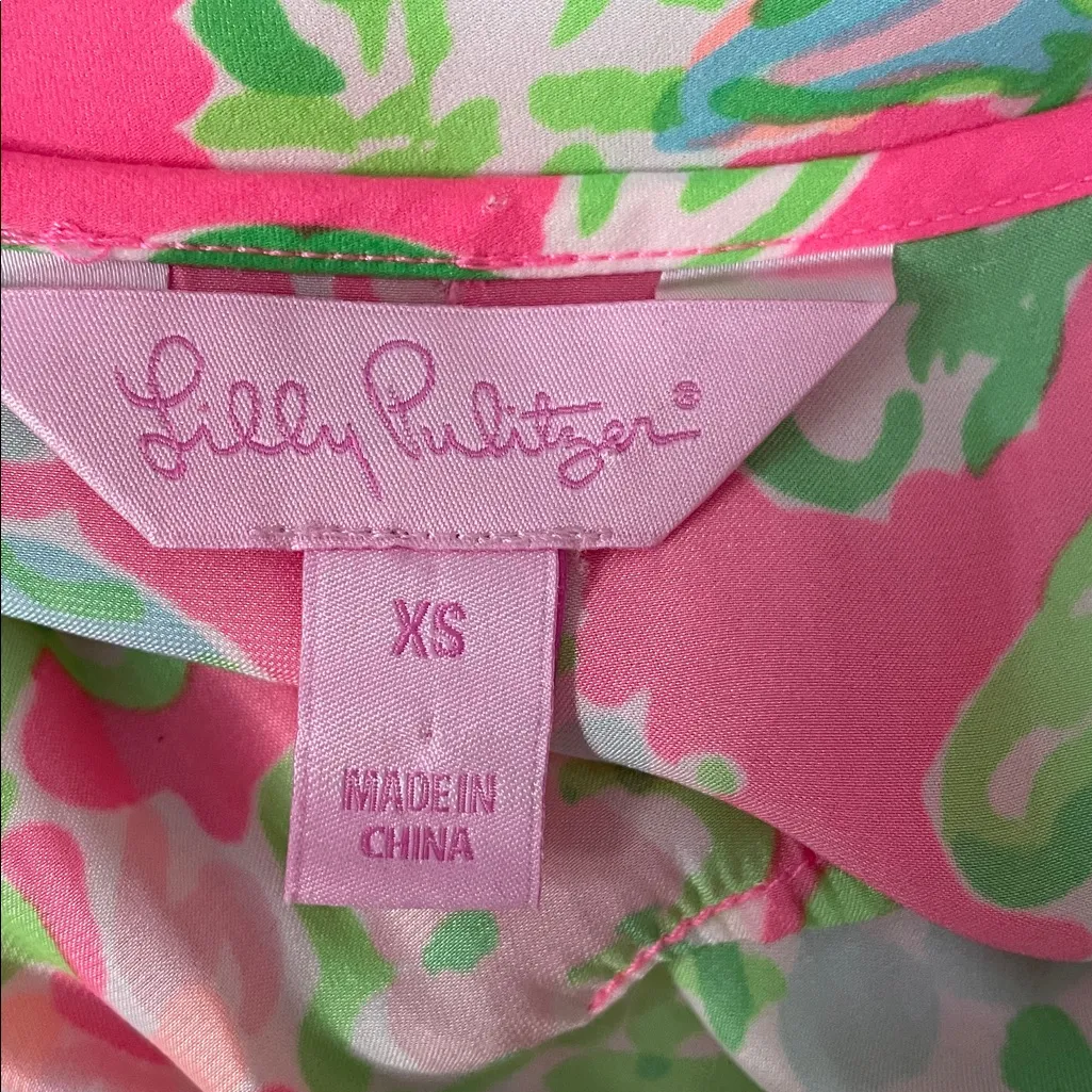 Lilly Pulitzer Deanna Romper in the Flamingo Pink Southern Charm print. - Image 5