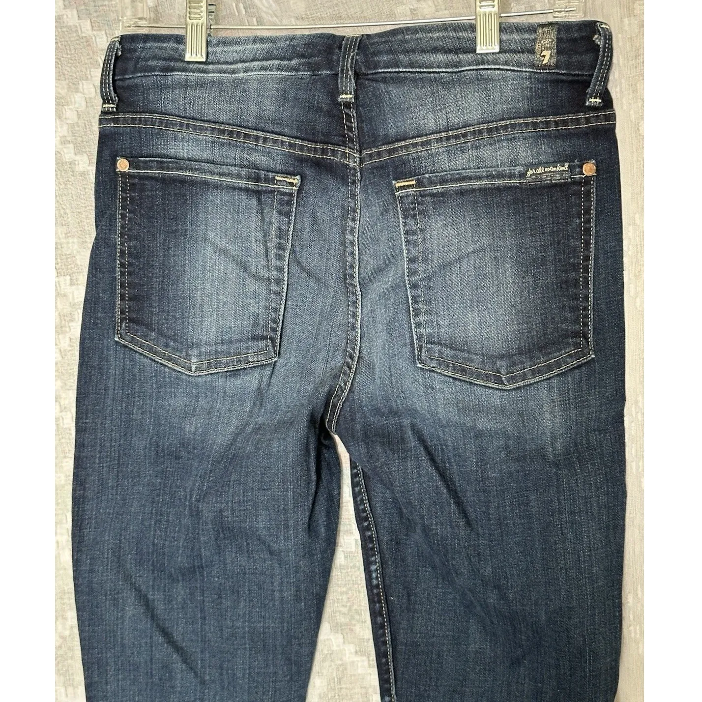 7 For All Mankind Womens 32 High Rise Blue Ankle Skinny Denim Jeans - Image 4