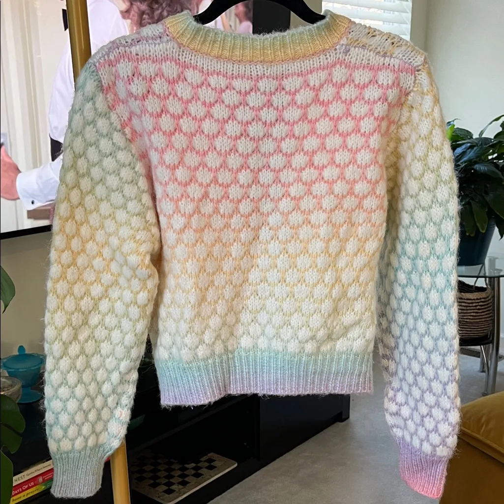 Colorful pastel Knit Sweater size medium Blue - Image 2