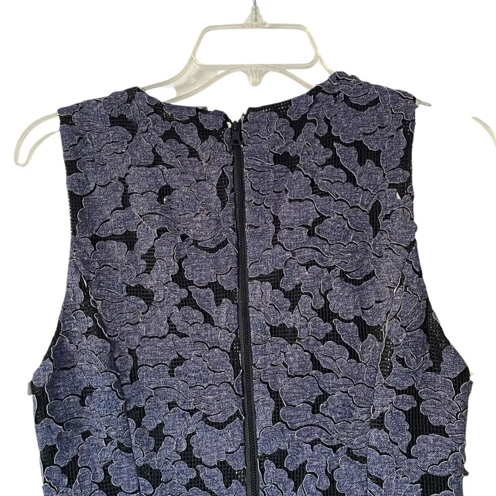 Alice + Olivia Fonda Appliqué Dress Blue Denim and Black size 8 - Image 5